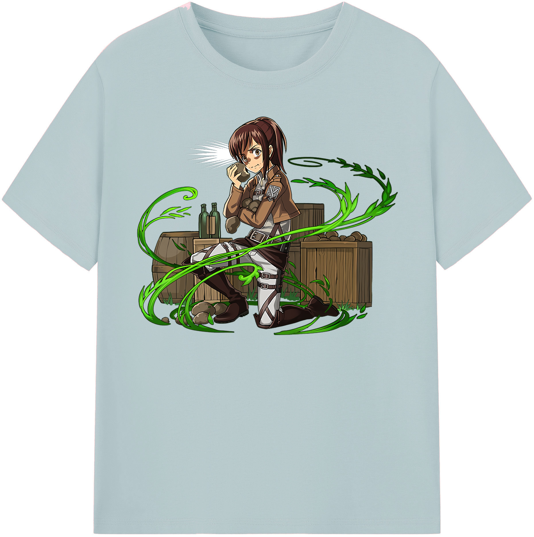 （画像用） 進撃の巨人 サシャ·ブラウス Attack on Titan Sasha Blaus 綿100％半袖Tシャツ（フロントプリント）